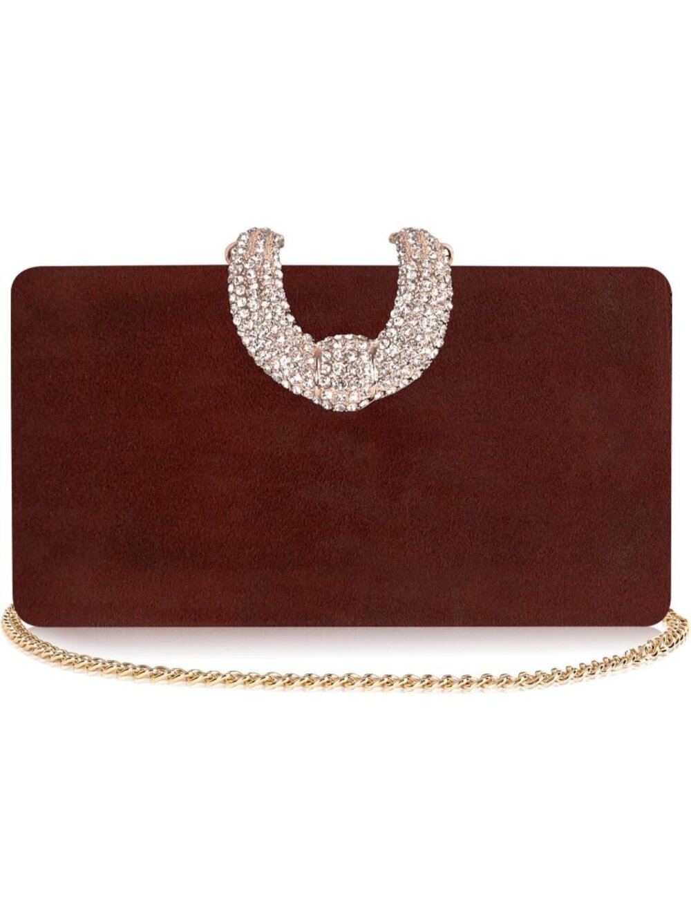 Women's Wine Red Sparkly Rhinestone Crystal Clutch Purse For Elegant Evening Bag